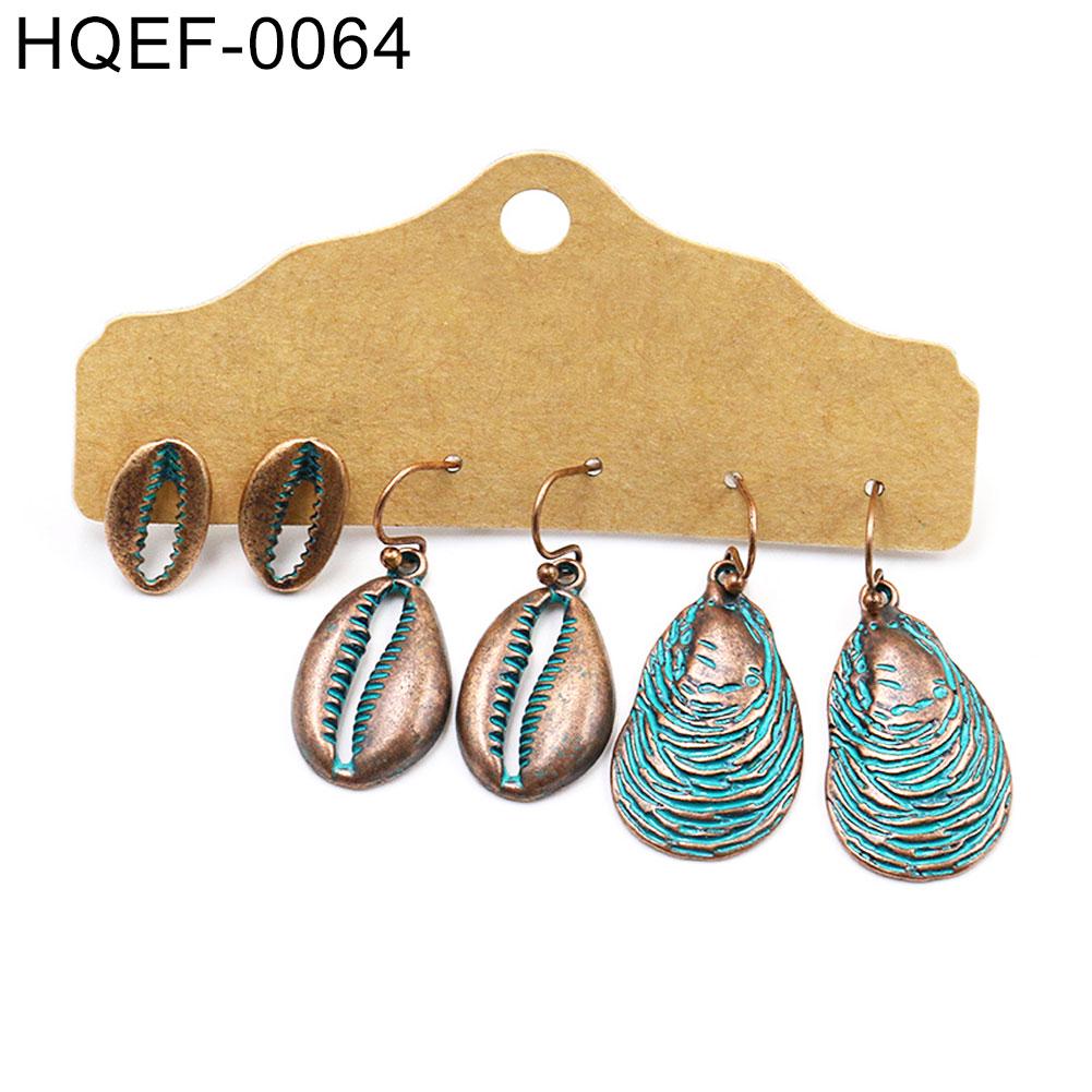 Runde Quasten-Ohrstecker, 3 Paar, tropfenförmige Damen-Ohrhänger