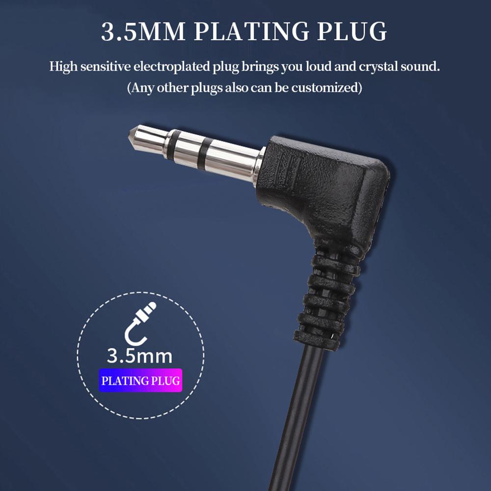 D-Form, weicher Ohrbügel, 3,5-mm-Stecker, einseitiger Headset-Kopfhörer für Laptop-PC