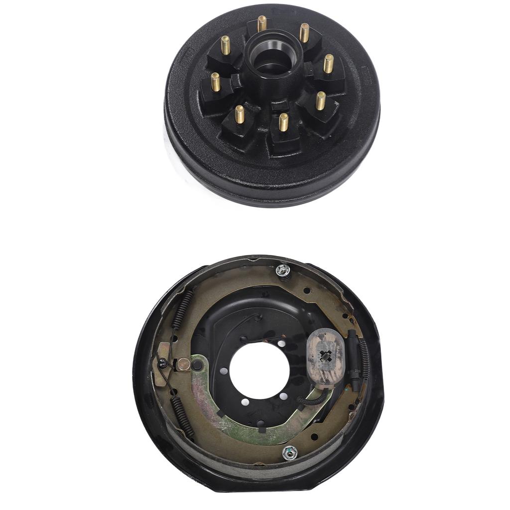 17PCS Trailer Axle Brake Kit with 8 On 6.5in Hub Drum for 7000 Lbs Cargo Boat Trailer Spindle