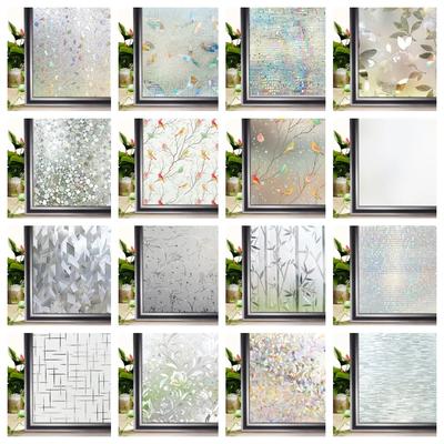Wide 75/90 Cm Heat Control Rainbow Window Vinyl Security Window Tint Sun Protection Film Non Adhesive Stickers Stained Glass