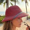 Big Size Fedora Sun Hat Straw Material Jazz Bucket Hat Beach Hard Straw Hat  Outdoor Use