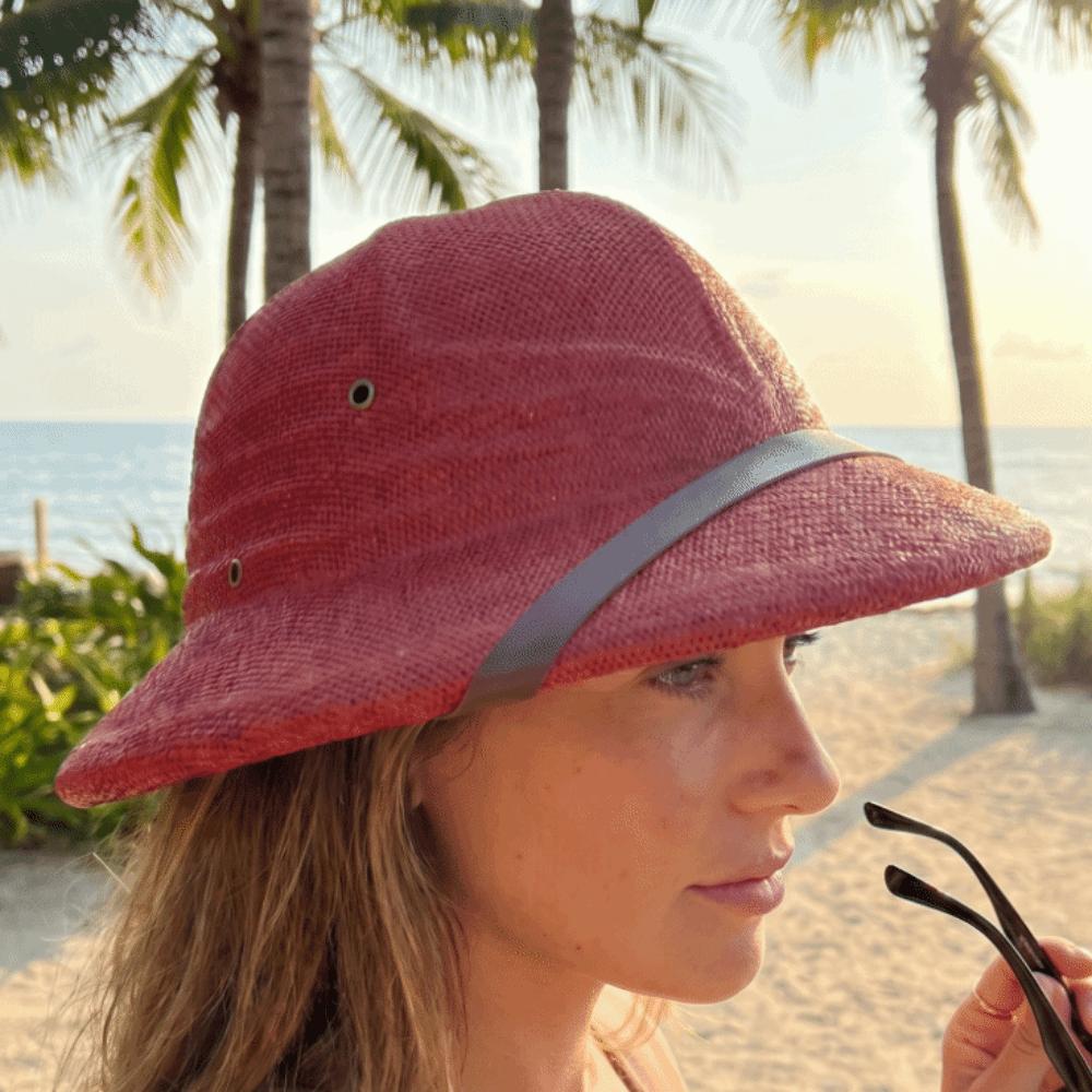 Big Size Fedora Sun Hat Straw Material Jazz Bucket Hat Beach Hard Straw Hat Outdoor Use