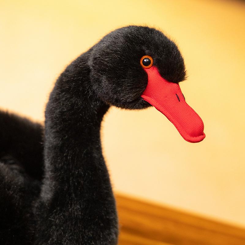 24cm Simulation Black and White Swan Plush Toys Cute Bird Stuffed Animal Doll For Lover's Gifts