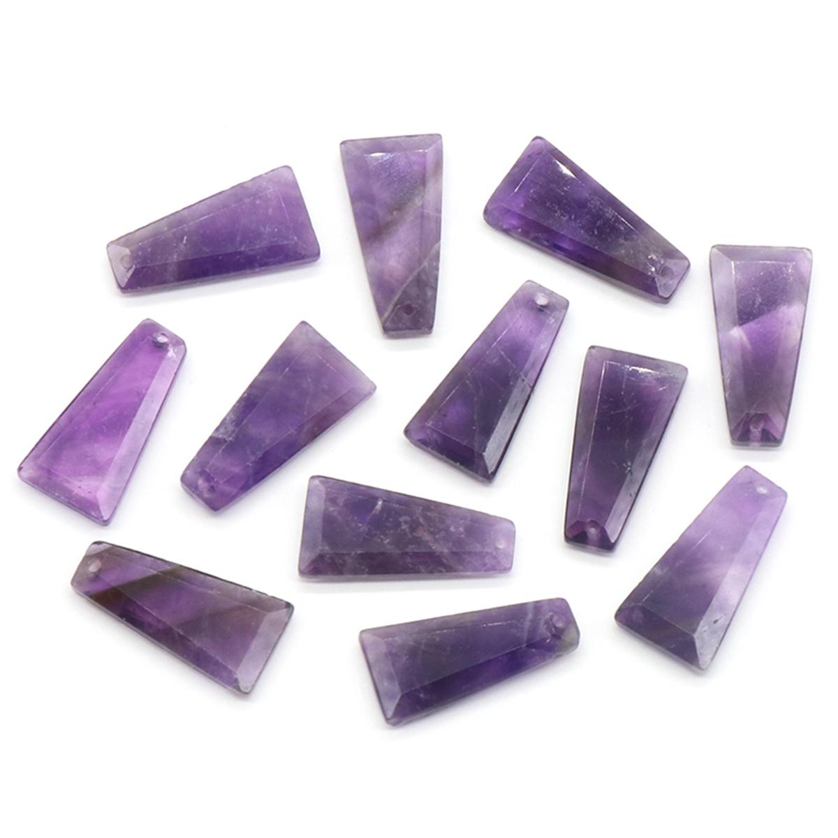 

Кулон из натурального камня, трапециевидный кристалл, розовый кварц, аметист, обсидиан, лазурит, подвески для изготовления ювелирных изделий, ожерелье, серьги, аксессуары 13x25 мм 2Pc/13x25mm-Amethyst