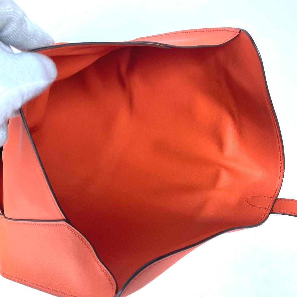 HERMES Flap Pouch Puri Plat Two fold Clutch bag Swift Orange Unused