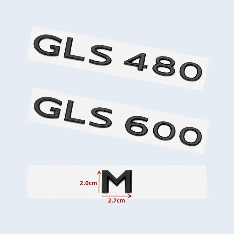 New Chrome Black Letters GLS480 GLS600 V12 Emblem for Mercedes-Benz GLS Class Car Fender Trunk Rear X167 Logo Sticker EZ5
