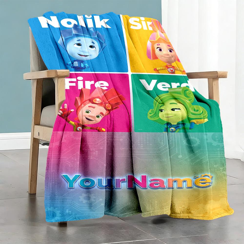 Fixies Customize Your Name Blanket Cozy Personalized Blanket Warmthful Decor Great for Office Chair Couch Seaside Bed Four Seasons Universal