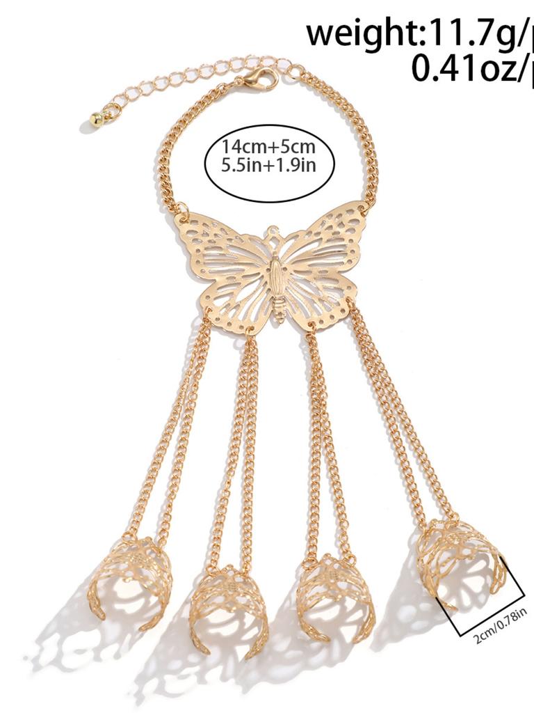 Damen Mode Design Schmetterling Gotisch Personalisiert Fingerarmband Schmuck Zubehör, geeignet für Partys und Urlaubsgeschenke