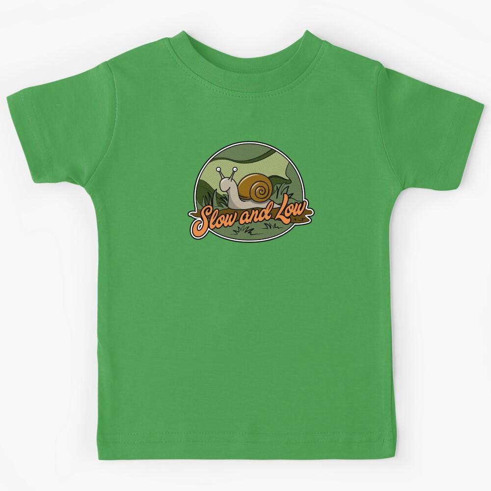 Slow and Low Cartoon Snail Kids T-Shirt 150