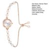 Femei stras brățară ceas reglabil Faux Pearl curea rotund cadran doamnelor casual rochie formală cuarț ceas de mână bijuterii accesoriu de modă