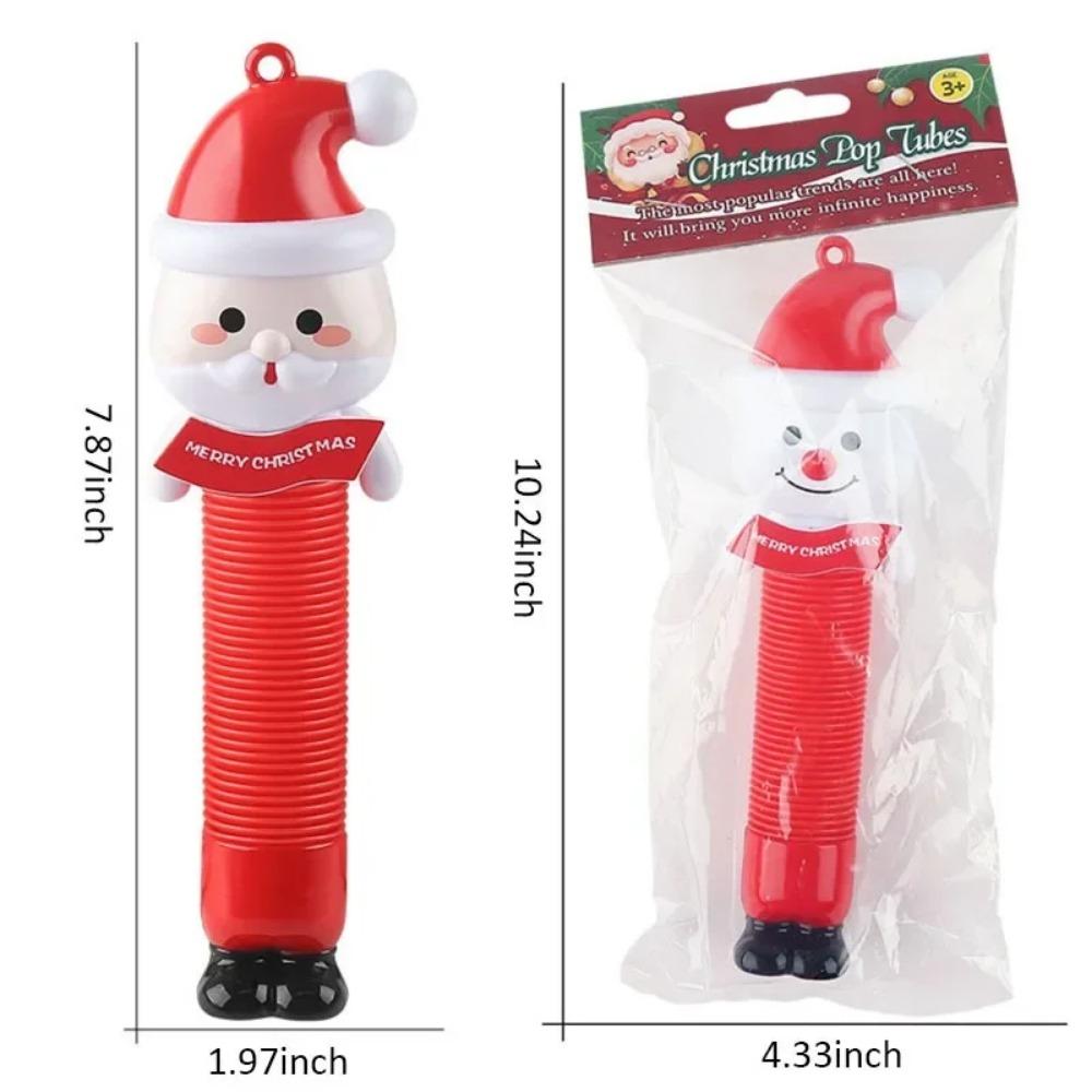 POP Tube Telescopic Tube Pressure Relieving Toys Sound and Light Santa Claus Toy Decompression Artifact Children's Holiday Gift