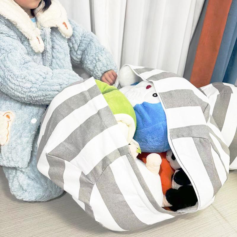 Large-Capacity Creative Kids' Zipper Storage Bag - Bean Bag Style Organizer for Plush Toys, Comforters and Travel