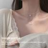 Women Double Layered Necklace Girls Party Banquet Portable Pendant Ladies Neck Crystal Jewellery Birthday Gift