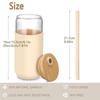 Silicone Glass Cup With Lid and Straw withProtective Sleeve Iced Coffee Glasses  Smoothie