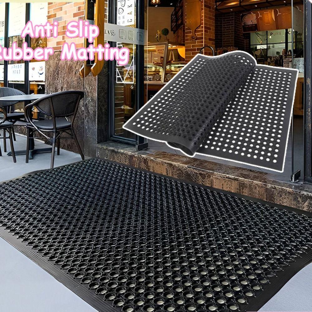 New Rubber Rubber Matting Black Anti Slip Door Rug Modern Style Door Mat Home Kitchen
