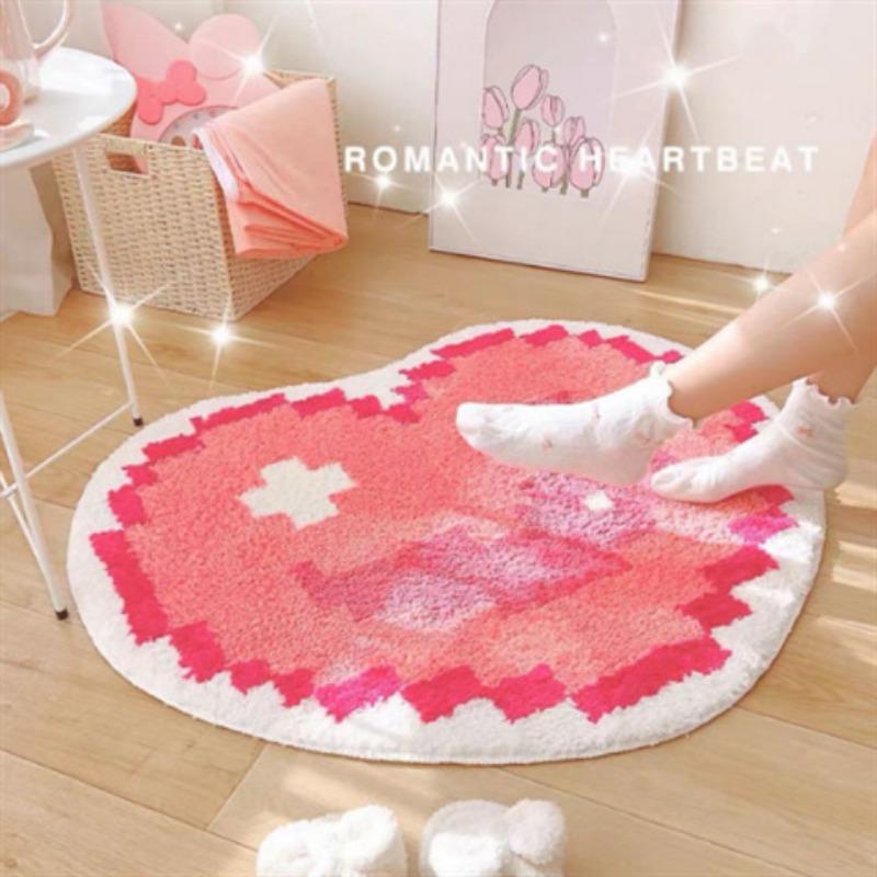 Bedroom Carpet Plush Cartoon Decoration Girl Room Bed Blanket Cloakroom Living Room Thick Imitation Cashmere Round Mat