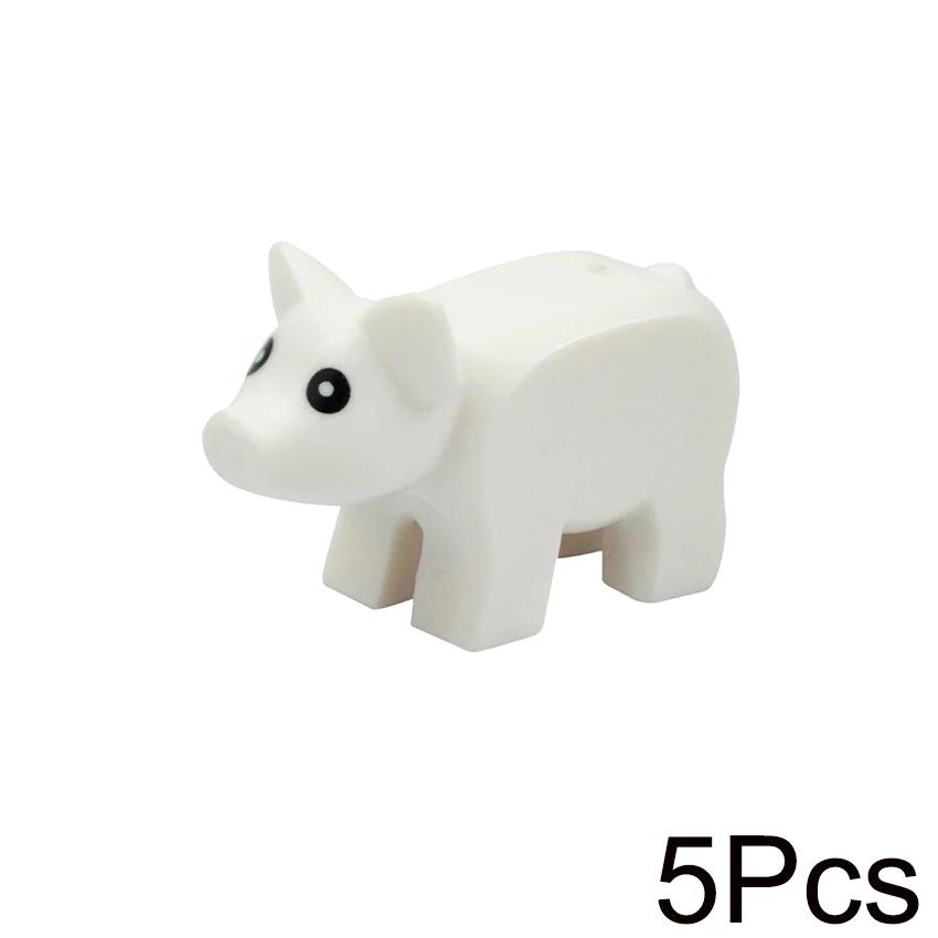 MOC Animals Model Set Bricks Cute Swan Duck Dog Pig Bird Squirrel Figures Building Blocks Zoo Toys Accessories for Kid Gifts