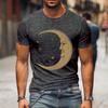 Moon Printing Men Tshirt Oversized T Shirts High Quality Brand Tshirt Men's Street Loose T-Shirt Short Sleeve T Shirt for Men