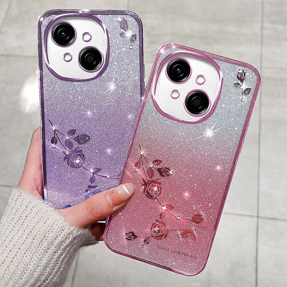 KADEM Etui na TECNO Spark Go 2025/Spark Go 1/Pop 9 4G Kwiatowe TPU Elastyczne Gradientowe Etui na Telefon