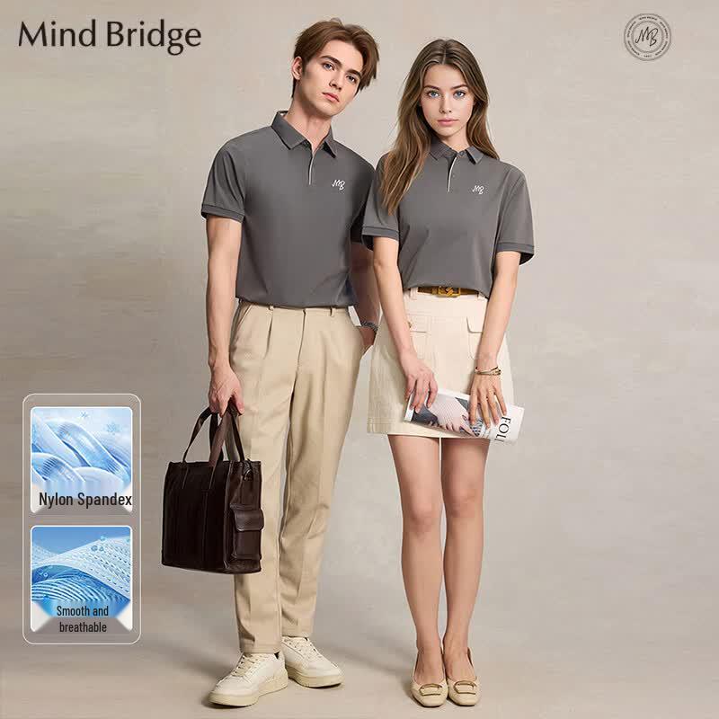 Mind Bridge Unisex Elastic Short Sleeve Polo Shirt 4XL