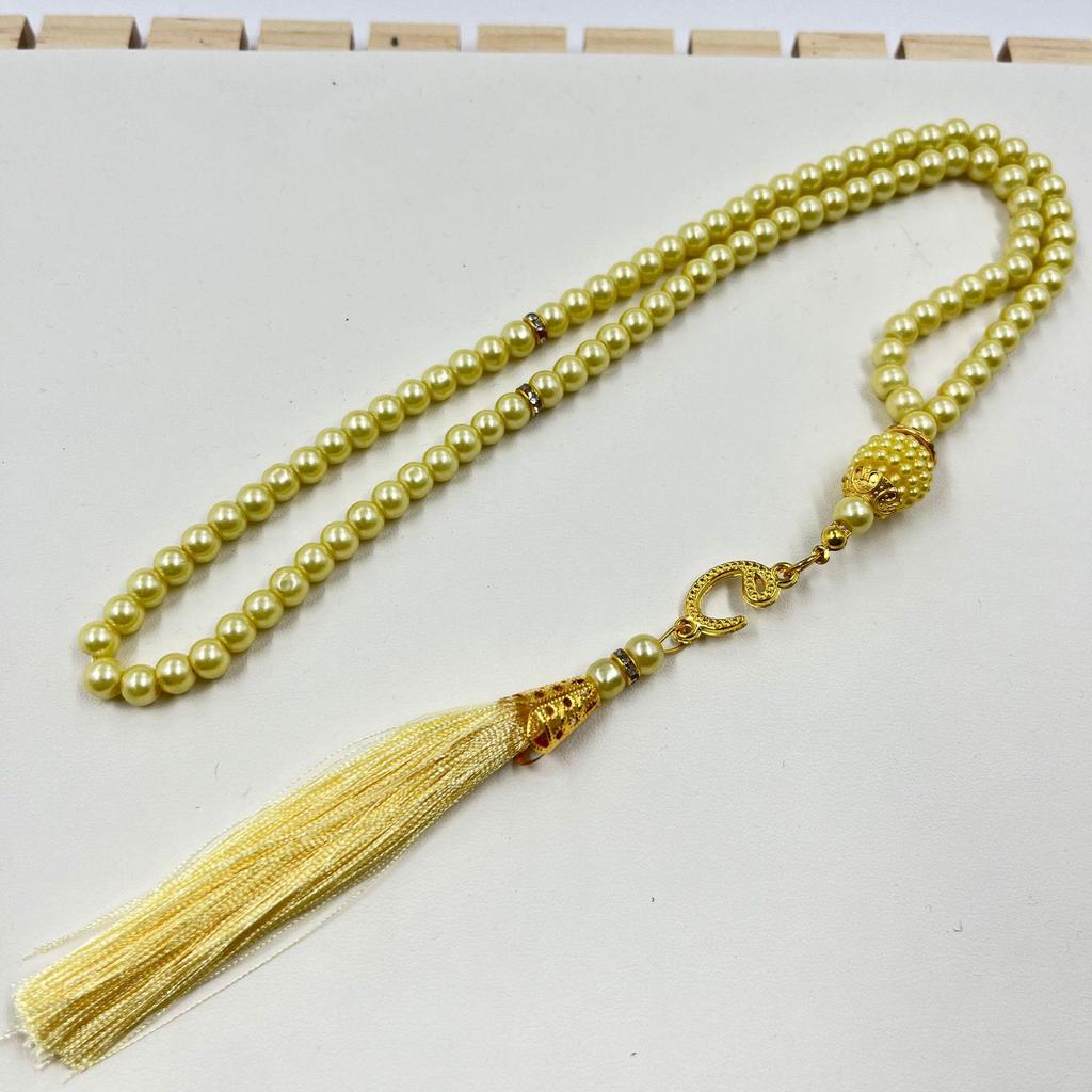 99 Perlen Glas Imitation Perle Quaste TASBIH Gebetsperlen - Nahöstliches Design