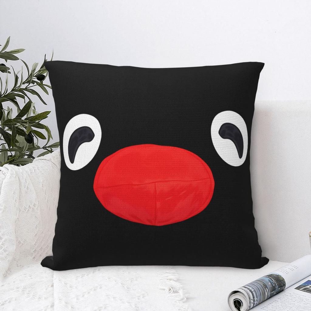Noot Pingu Smile Square Pillow Cases Penguin Cartoon Cushion Cover Vintage Zipper Decorative Pillowcase for Car 40x40cm