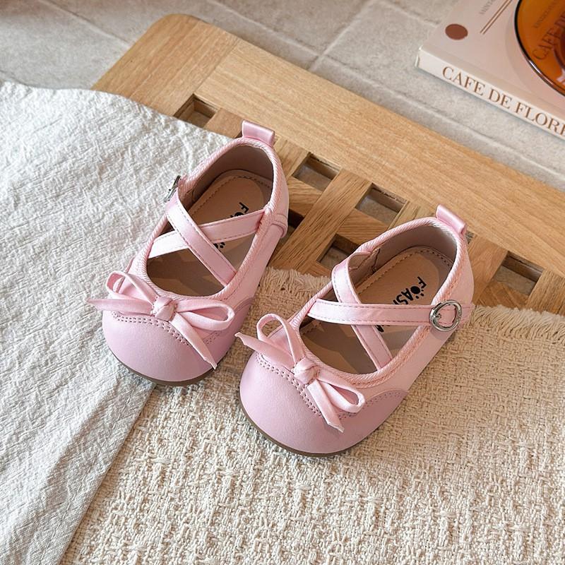 Youth Style Shoes Girls Princess Style Soft Sole Toddler Shoes With Bow Detail Casual Flat Baby
