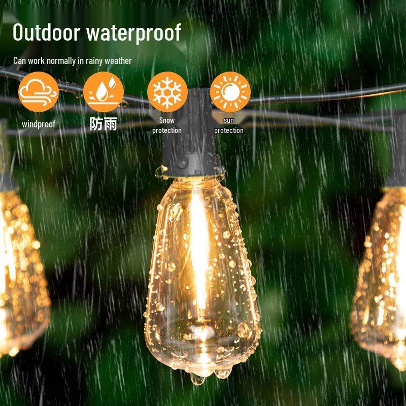 Smart Remote ST38 Solar LED String Lights - Waterproof Decorative Atmosphere for Outdoor Weddings and Camping