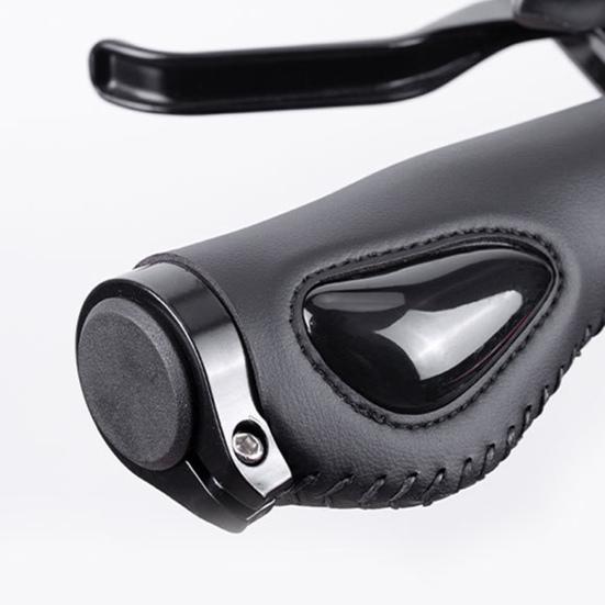 Bike Handlebar Protective Cover Anti-skid Shock Absorption Ergonomic Leather Bicycle Brake Handle Cover