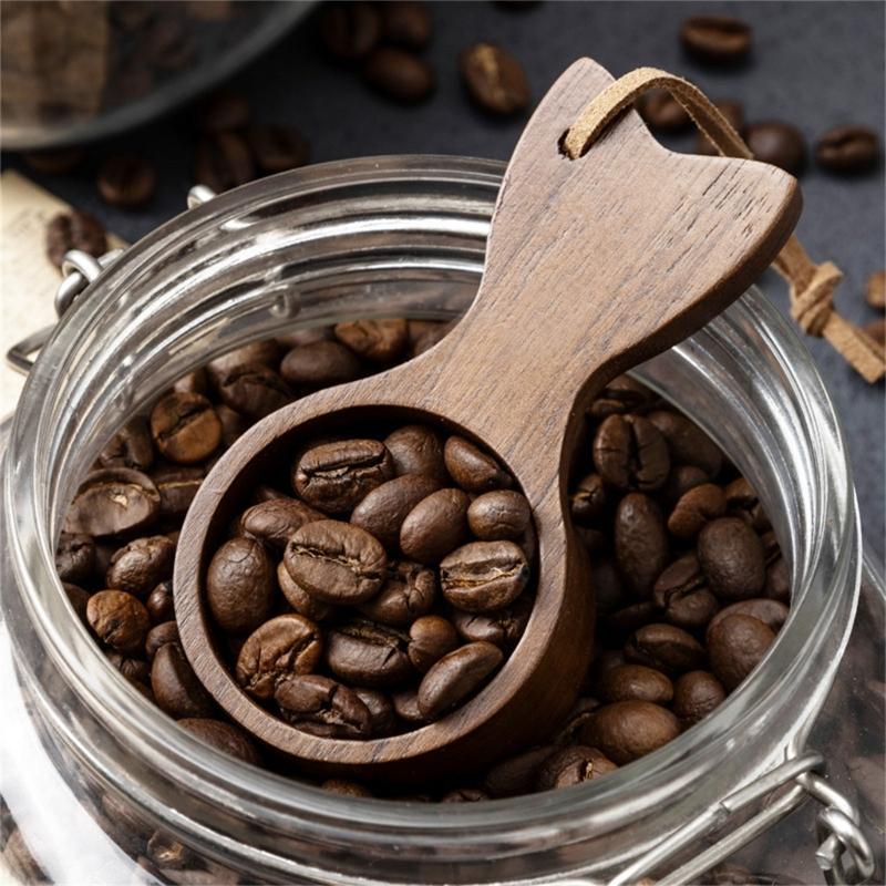 Přírodní ořechové dřevo Lžička na espresso Krátká rukojeť Odměrky na kávová zrna Ideální dárek pro milovníky kávy Dárek