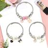 Stainless Steel Cartoon Bracelet With Crystal Pendant Charm Fashion Women's Jewelry Accessory