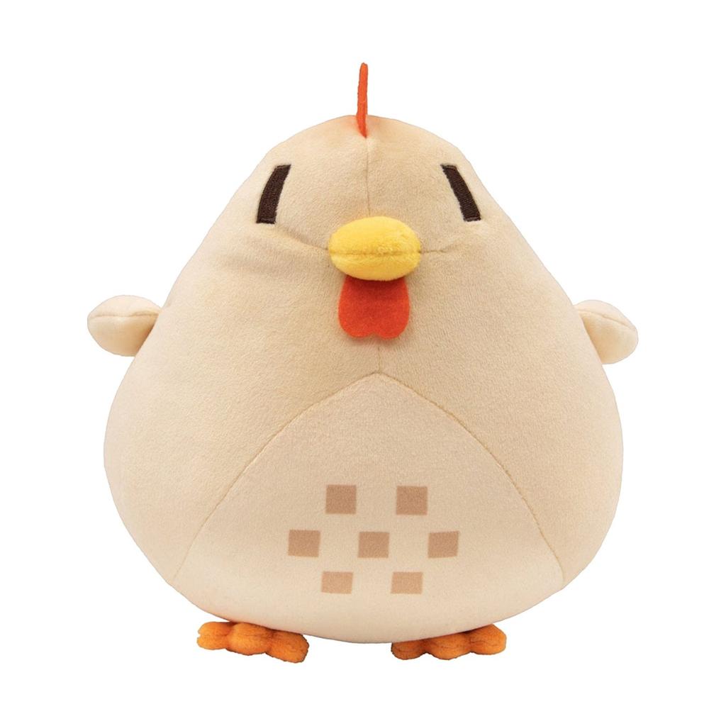 Soft Plush Chicken Toy Stuffed Animal with Embroidered Details and Rounded Shape Suitable for Display or Collecting