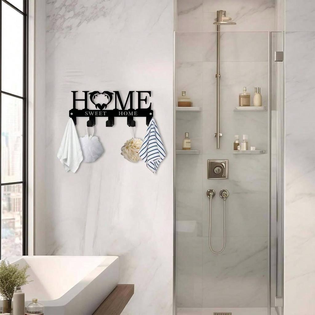 Metal Dolphin Key Holder Wall Mounted Modern Ornamental Storage with Hook for Bathroom Kitchen Decor