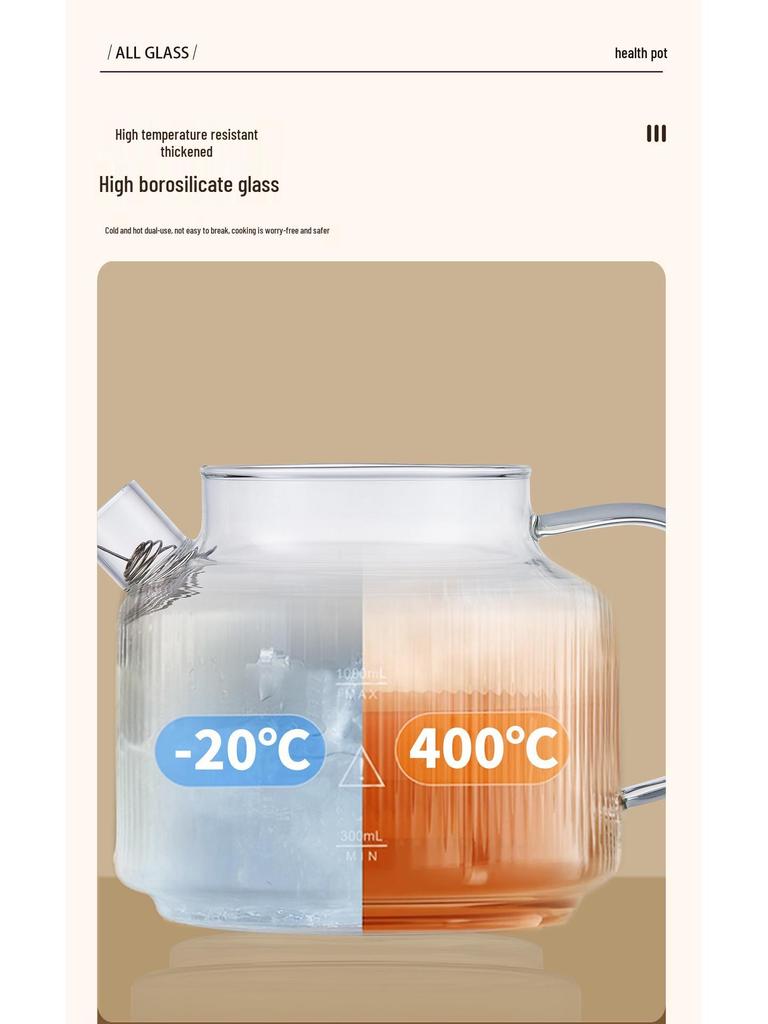 110V Glass Tea Kettle: Health Pot for Office and Home, Compatible with US, European, and British Standards.
