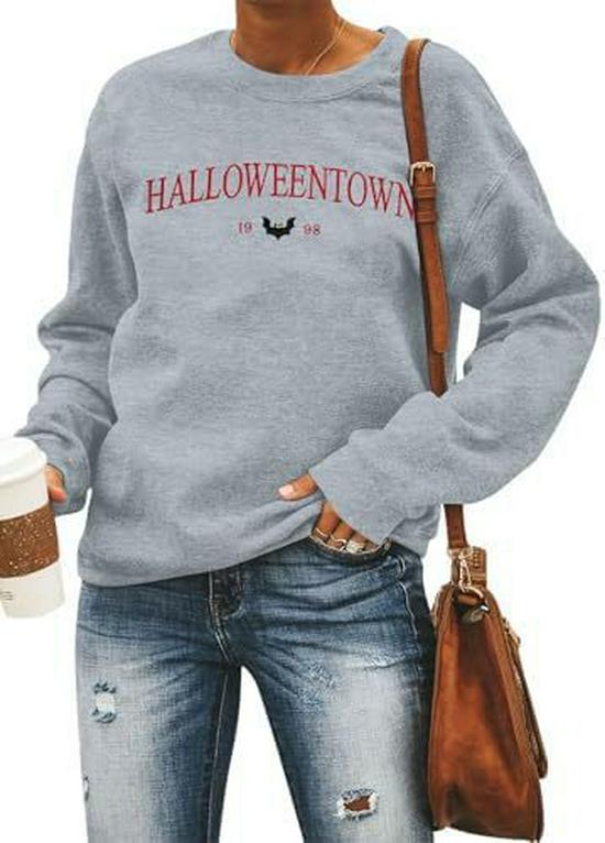 Halloween Women's Crewneck Pullover Printed Long-Sleeve Sweatshirt