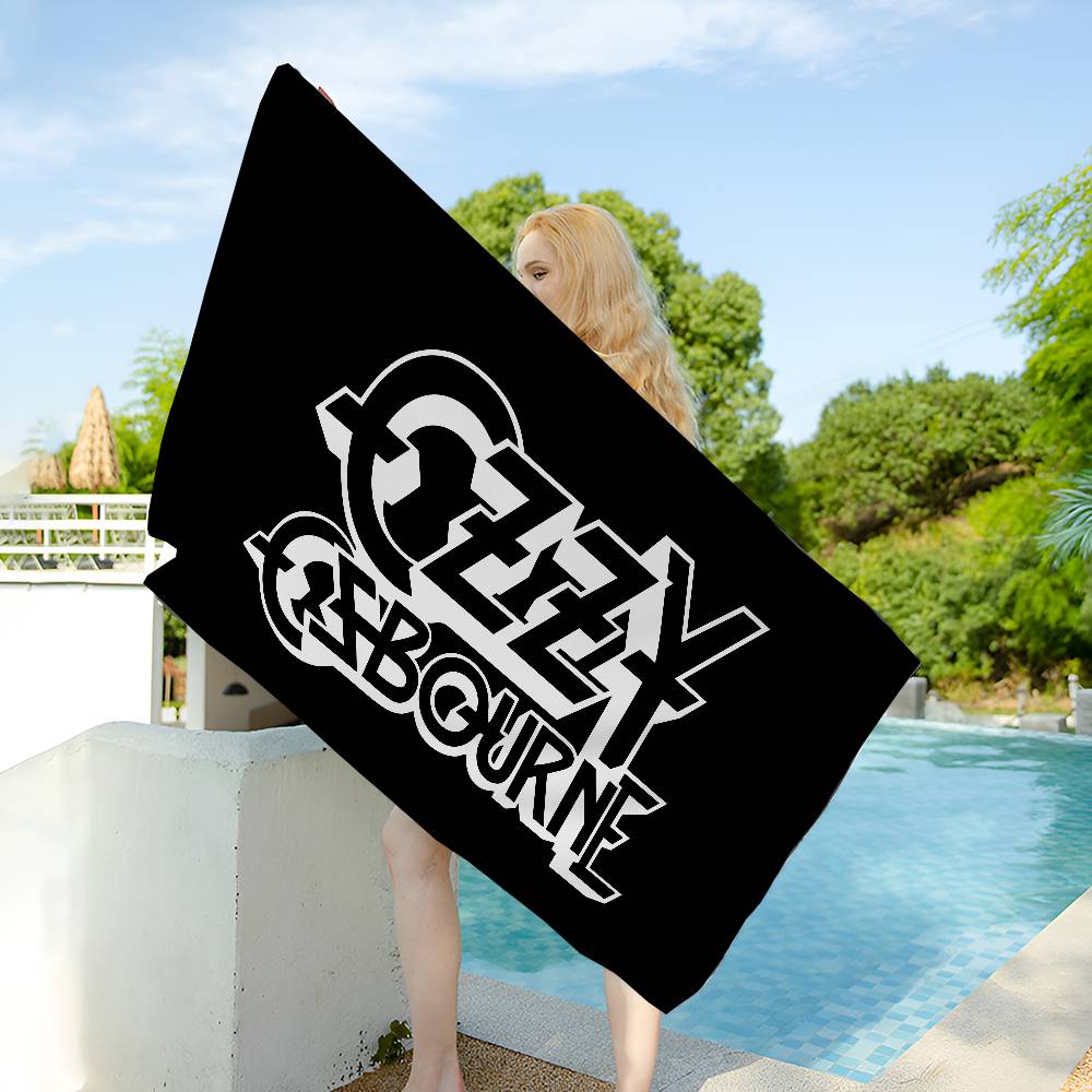 Ozzy Osbourne Logo Anime Microfiber Printed Beach Towel Mountain Climbing Yoga Beach Swimming Running Absorbent Soft Towel