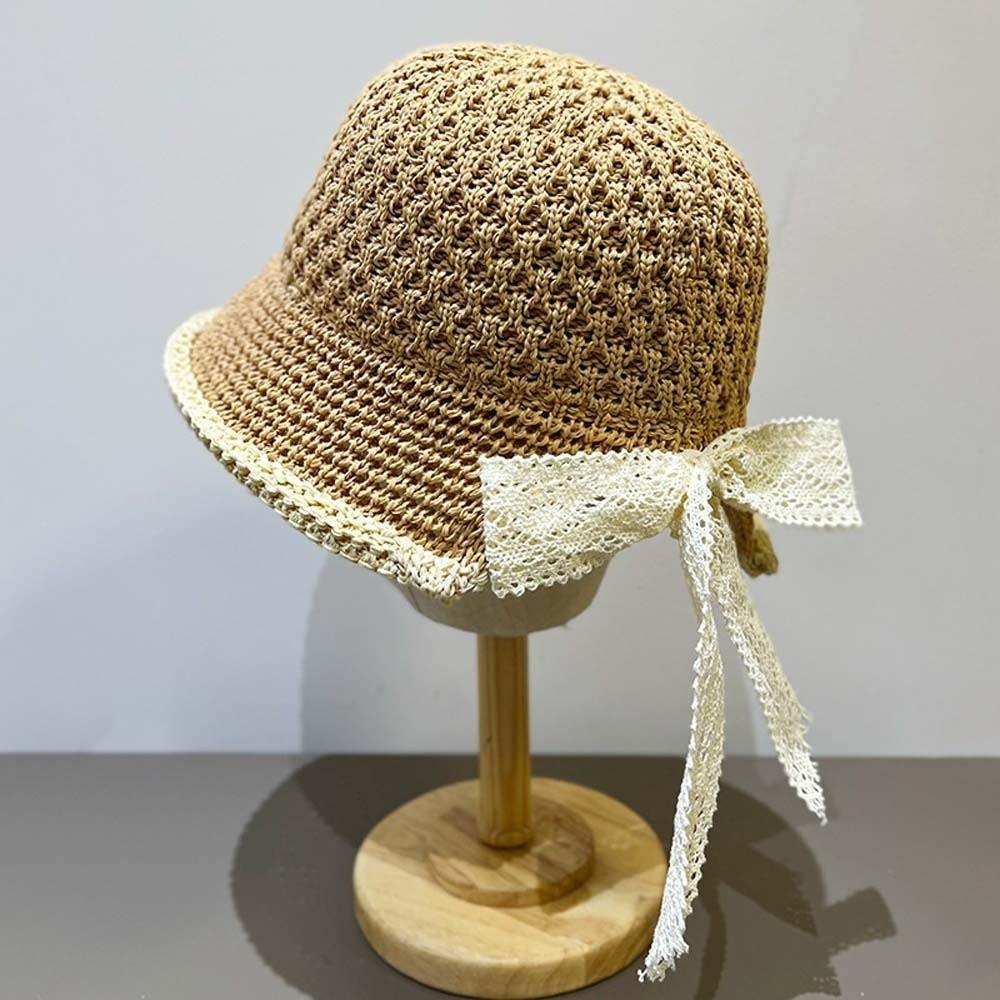 

Hollow Out Sunshade Basin Cap Temperament Sun Protection Cap Fashion Knitted Bucket Hat Vacation