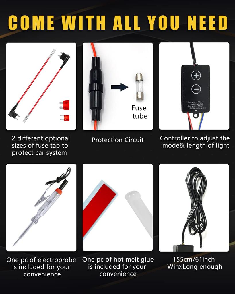 Sekventiell flytande blinkers Bil LED-tejp Ljus, 12 V, Motorhuvsljus, Delight, DRL,