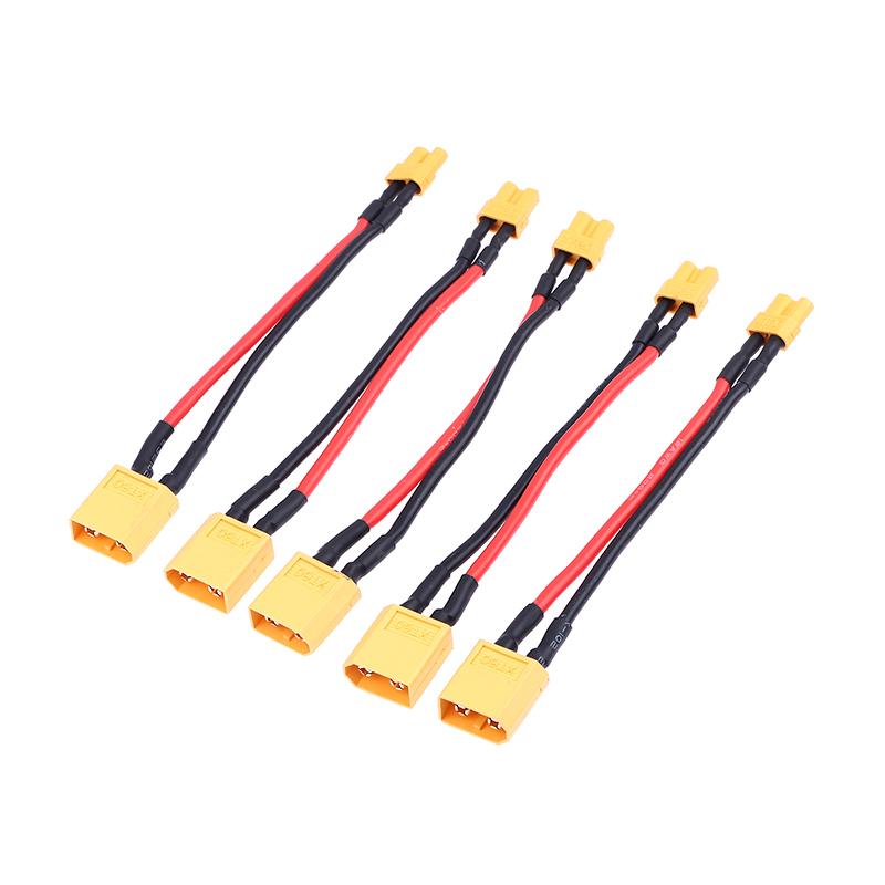 5Pcs Adapter Xt60 To Xt30 Connector Male/Female Plug 16Awg 100Mm Silicone Wire Cable For Rc Fpv Quadcopter Drone