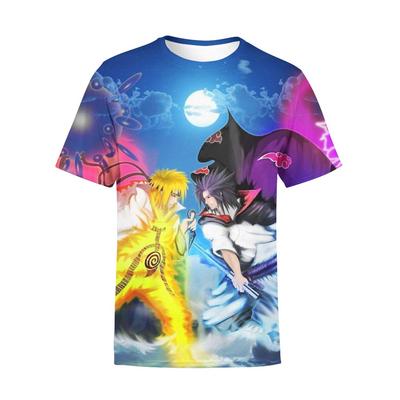 Boys' Fashion T-Shirt, 3D Digital Print, New Spring and Summer Naruto Short Sleeve Kids' Top