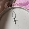 Vintage Silver Color Star Pendant Necklace For Women Men Goth Punk Aesthetic Chain Korean Fashion Party Gift