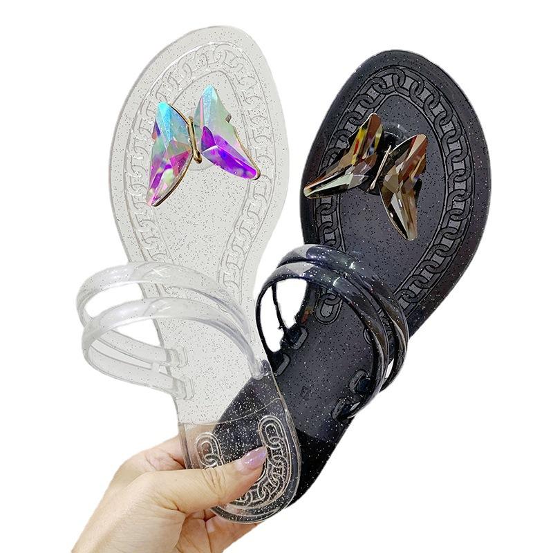Schmetterling Bohrer Zange Sandalen Strand Lässig Runde Zehenpartie Sandalen Damen
