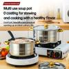 Stainless Steel Cooking Pot, 5 Pots+5 Lids, Stainless Steel Double Handle with Lid, Deep Soup Pot, Suitable for Home and Restaur