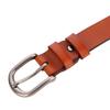 Women Leather Belt Black Casual Waist Belt for Jeans Pants with Metal Pin Buckle Waistband
