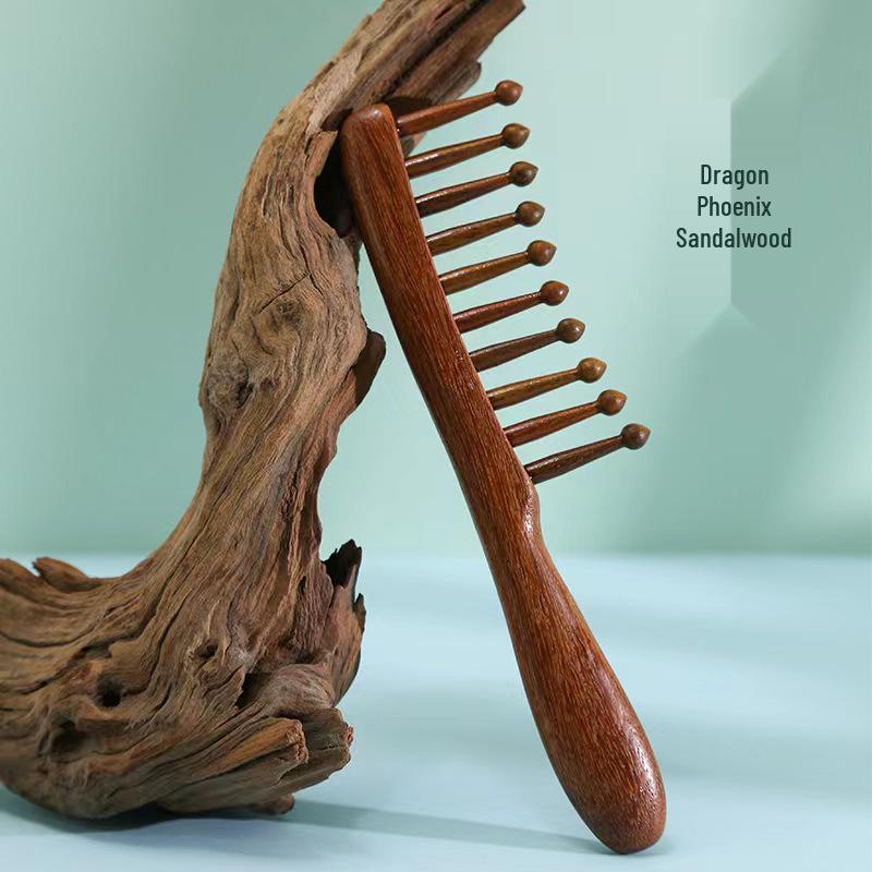 

Sandalwood Long Handle Tooth Comb for Scalp Massage & Smooth Hair