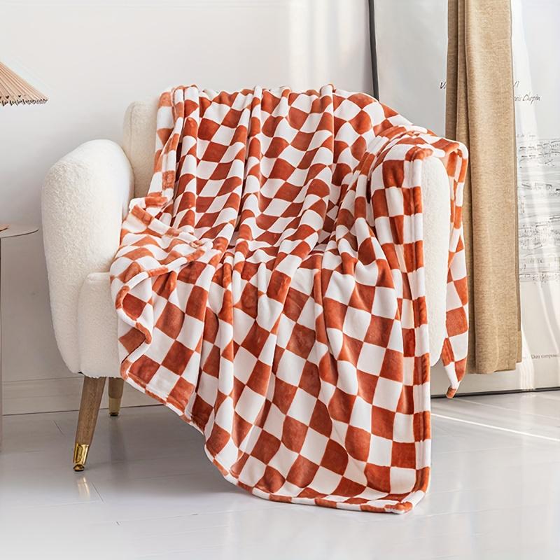 Koc do rzucania Szachownica Poliester Sypialnia Łóżko Koc klimatyzacyjny Zimowy Ciepły Koc flanelowy Pokrowiec do spania do domu