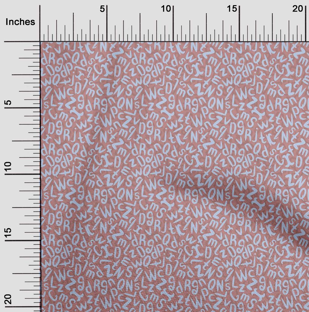 oneOone Cotton Flex Dark Rose Brown Fabric Alphabet Quilting Supplies Print Sewing Fabric By The Yard 40 Inch