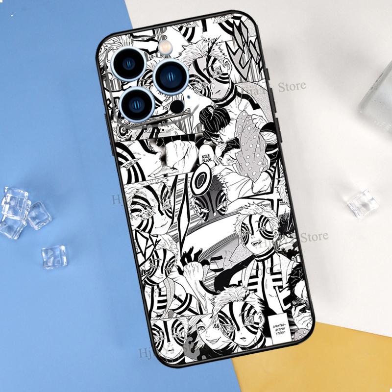Akaza Kimetsu no Yaiba Anime Hülle für iPhone 11 13 Pro Max 12 mini X XR XS MAX 6 6S 7 8 Plus 5S SE 2020 Handyhülle