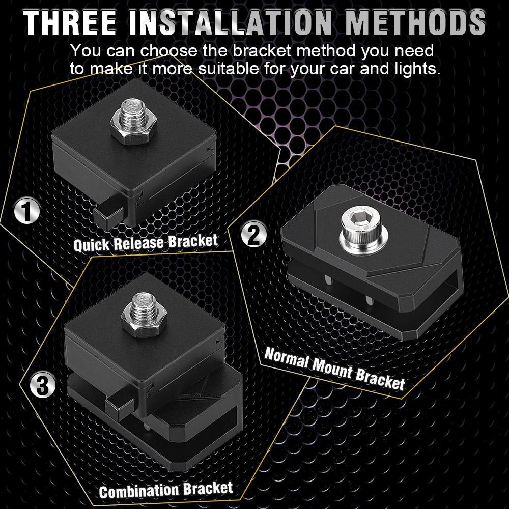 Universal Quick Release Bracket Hood Led Ditch Pods Work Cube Lights Mount Holder for SUV 4X4 Offroad Cars Adjustable Black