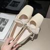 Fashion Beaded Women Loafers Shoes Elegant Square Toe Fashion Party Shoes Summer Sandals 2025 Designer New Dress Shallow Zapatos Mujer